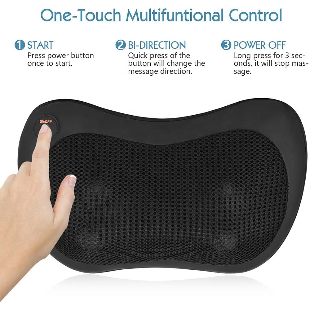 Car & Home Electric Head Shoulder Back Neck Massager Pillow With Heating