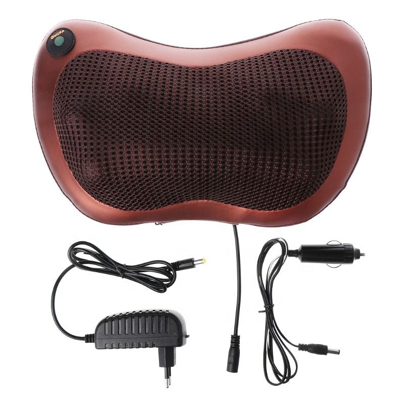 Car & Home Electric Head Shoulder Back Neck Massager Pillow With Heating