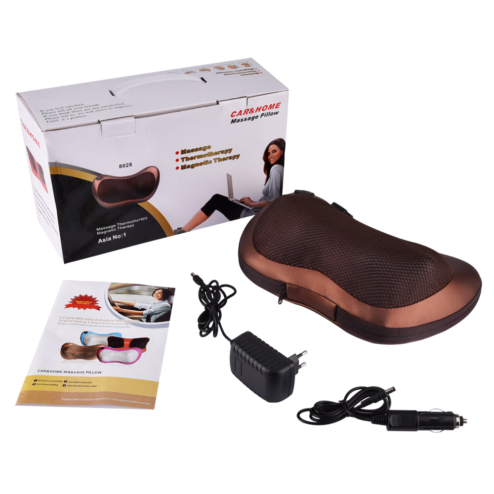 Car & Home Electric Head Shoulder Back Neck Massager Pillow With Heating
