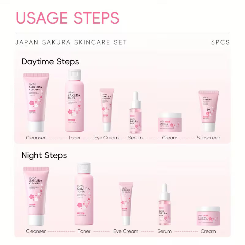 LAIKOU Sakura Skincare 6pcs/Set