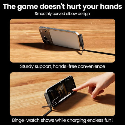 240W Fast Data Charging Cable 2M | Foldable Phone Holder Vertical & Horizontal Screen | Type C to Type C